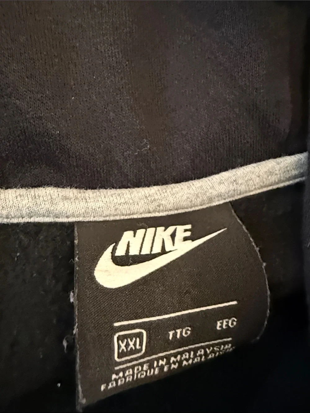 Nike Black Hoodie with Red Swoosh and White Sleeve Print xxl